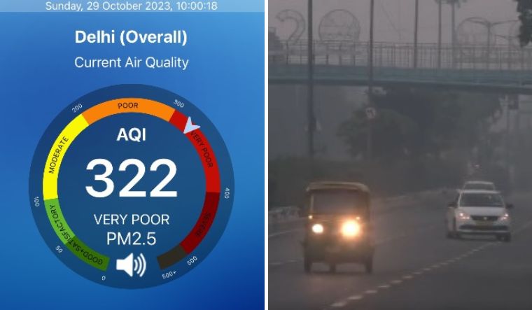Delhi's overall air quality index